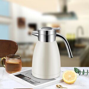 SOGA 1.2L White Stainless Steel Insulated Vacuum Flask – Hot & Cold Drink Bottle
